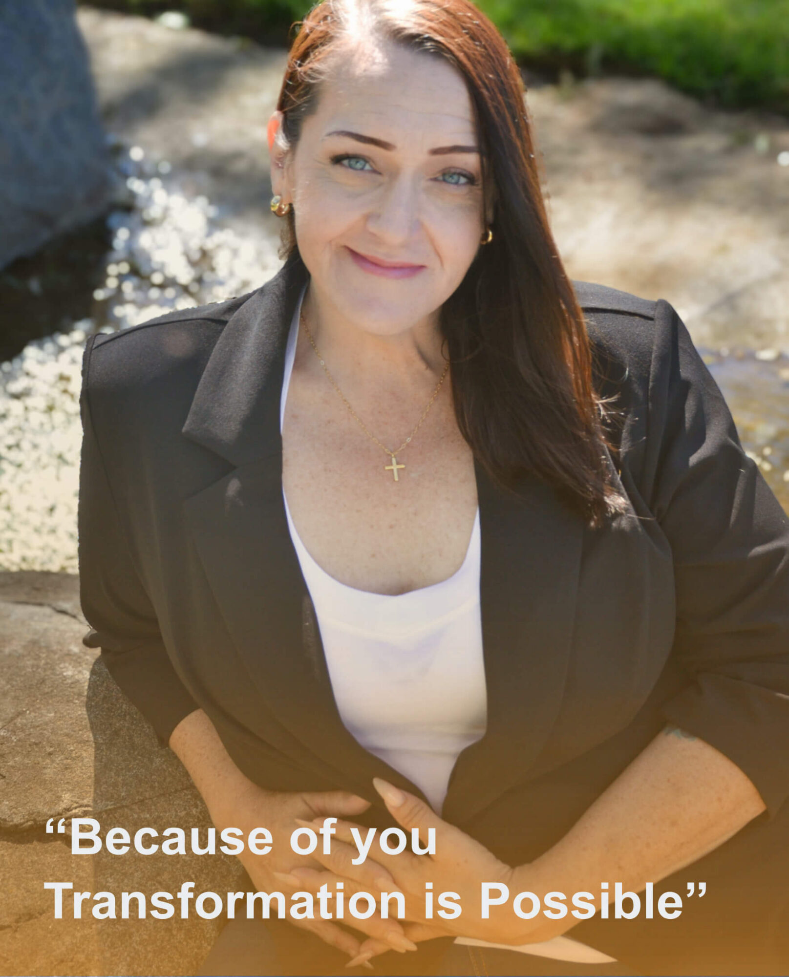 Portrait of Amanda, a Operation HOPE-North County program graduate, showcasing her journey from uncertainty to stability and educational achievement.
